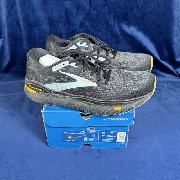 Men's Size 11 - Brooks Ghost Max Black Blue Lightly Worn 0593 - Picture 1 of 6